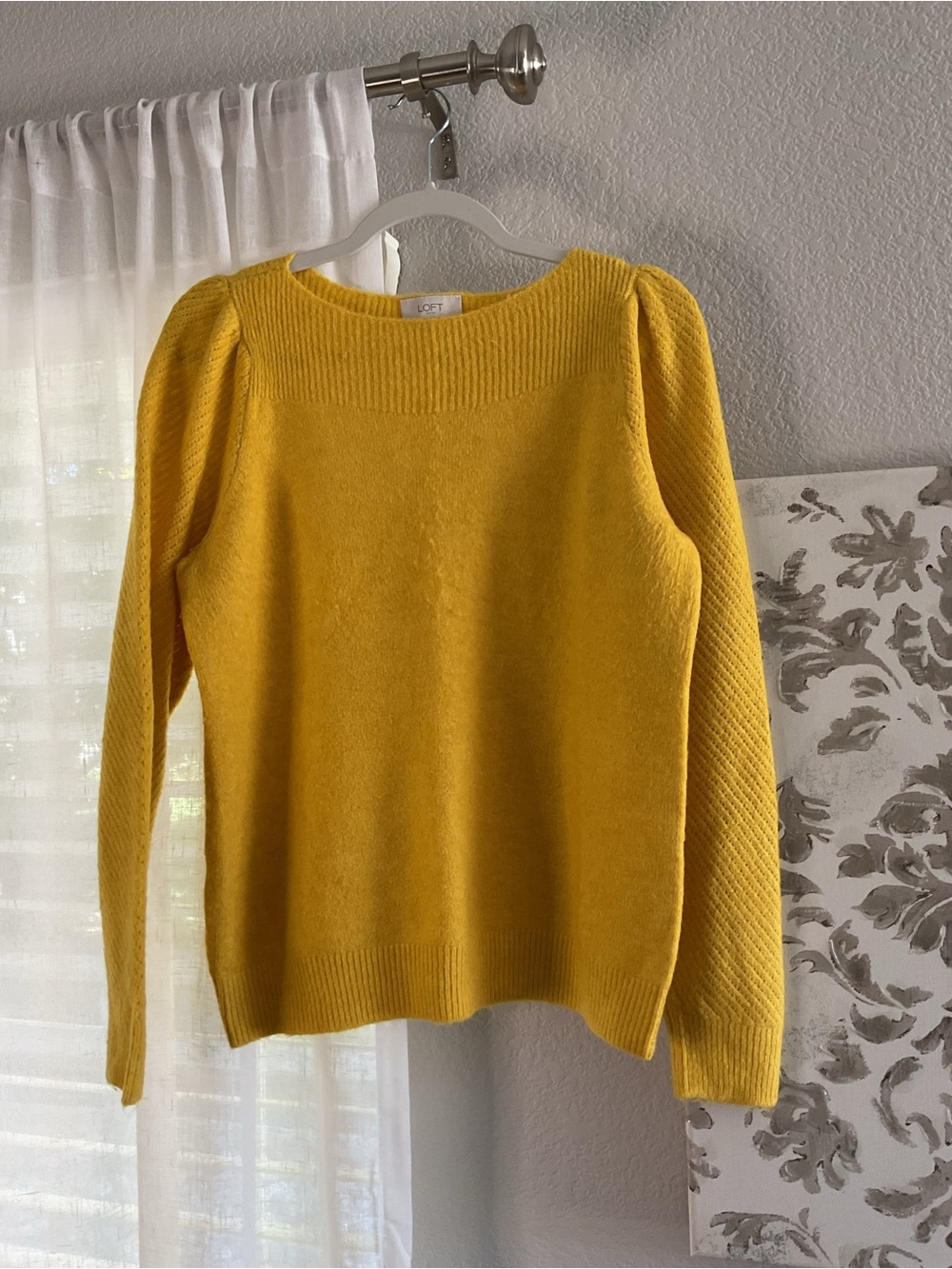 LOFT Bright Yellow Crewneck Sweater